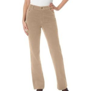 Dressbarn Women's Beige Khaki Stretch 4 Pkt Corduroy Pants, Plus Size 18W, NWT
